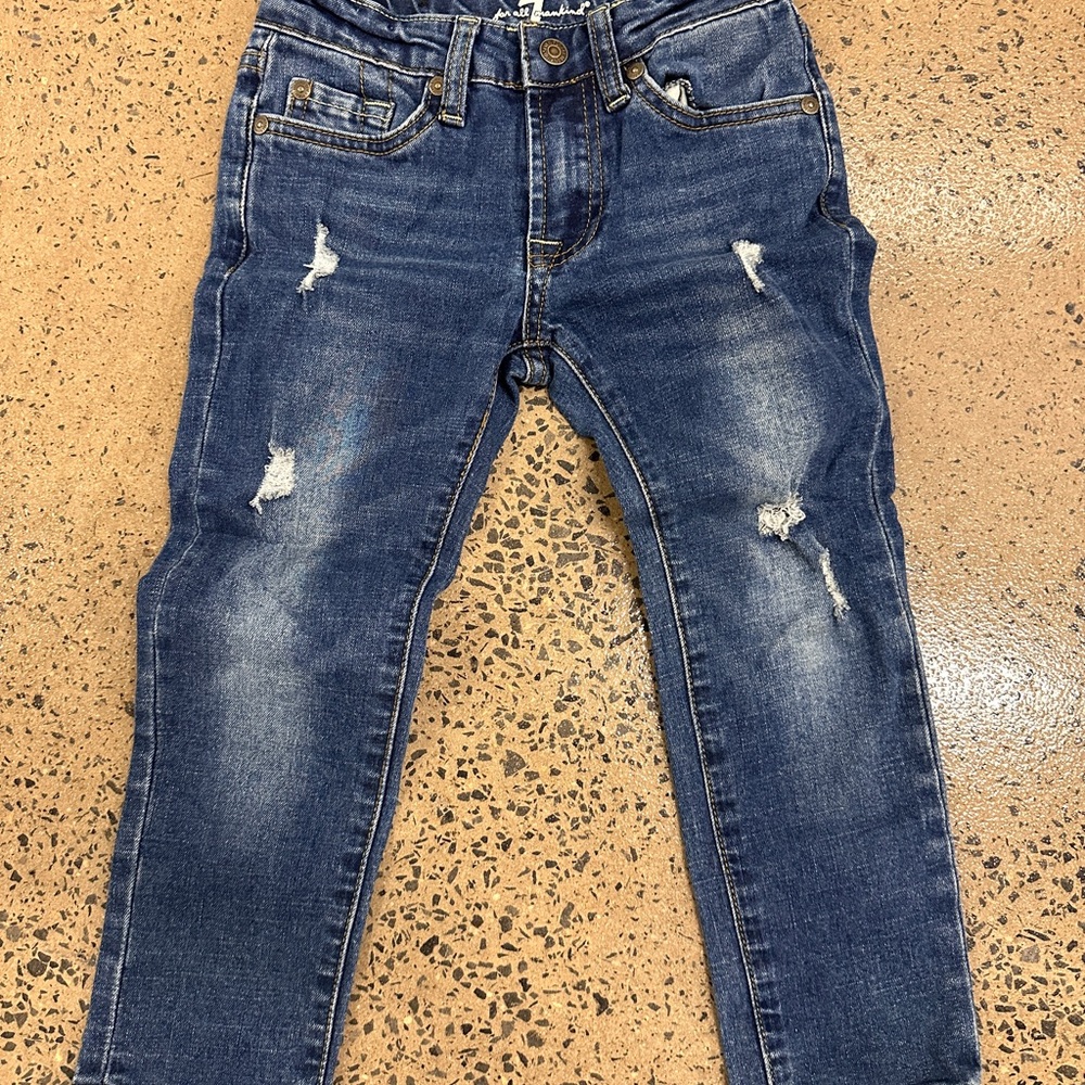 Distressed Blue Jeans